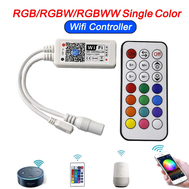 Magic Home 5V ~ 24V RGB Wifi контроллер RGBW RGBWW WiFi светодиодный 12V для 5050 2835 5630 3528 Светодиодная
