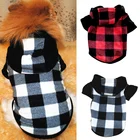 Теплая одежда для собак, клетчатая толстовка с капюшоном для кошек и собак, куртка для питомца, пуловер Chihuahau для щенков, костюмы для маленьких собак