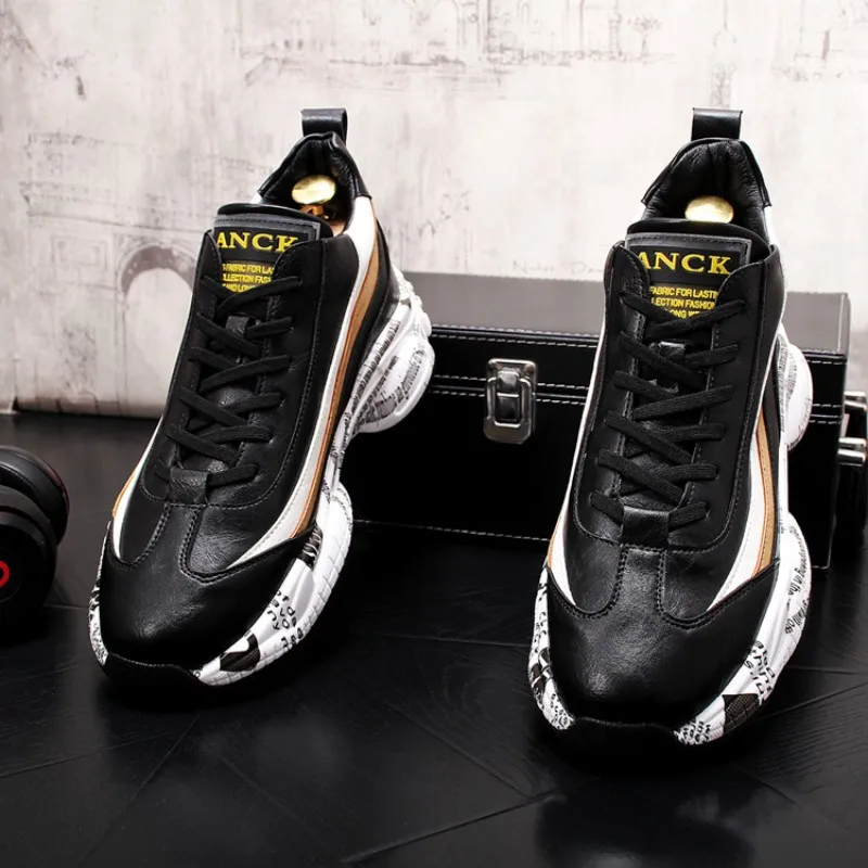 Мужские кроссовки на платформе повседневные винтажные толстой подошве для бега