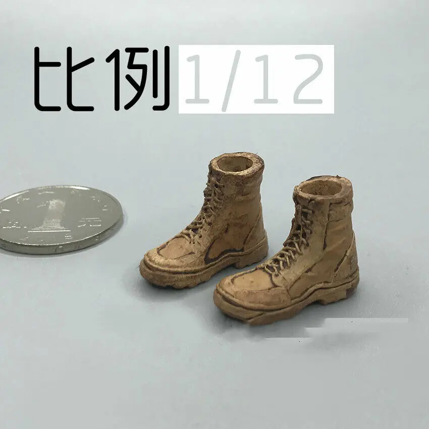 

1/12th Soldier Shoes Model for 6" Action Figure Doll Toys