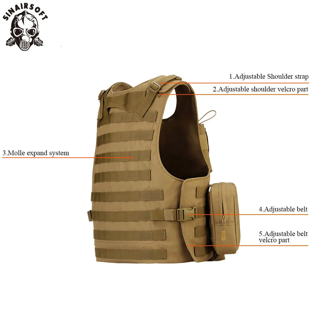 SINAIRSOFT тактический жилет-амфибия, страйкбол, сумки милитари, регулируемая защита Молла, для рыбалки, охоты, CS жилет LY2029