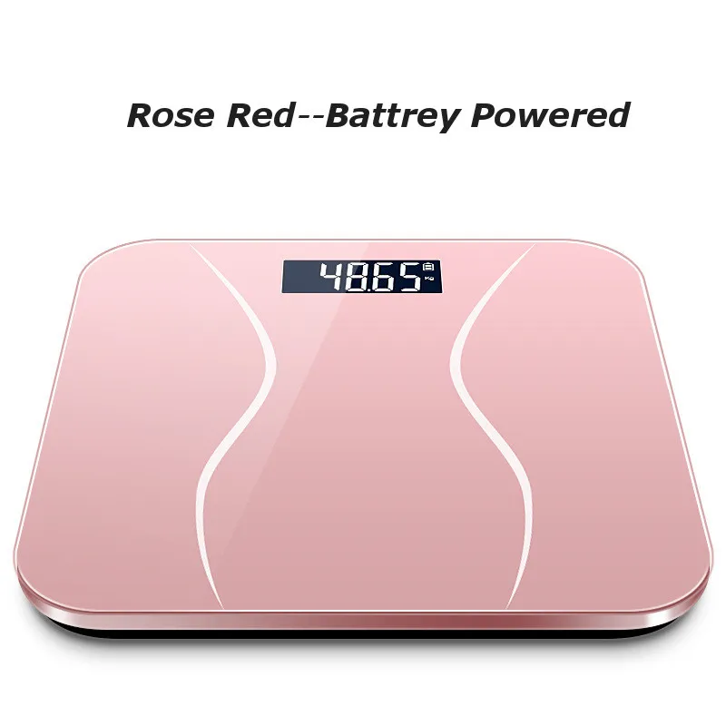 Rose gold Напольные весы для пола, стеклянные смарт-весы для ванной комнаты, электронные цифровые весы, Бариатрический ЖК-дисплей, весы для взвешивания BMI - Цвет: Rose gold