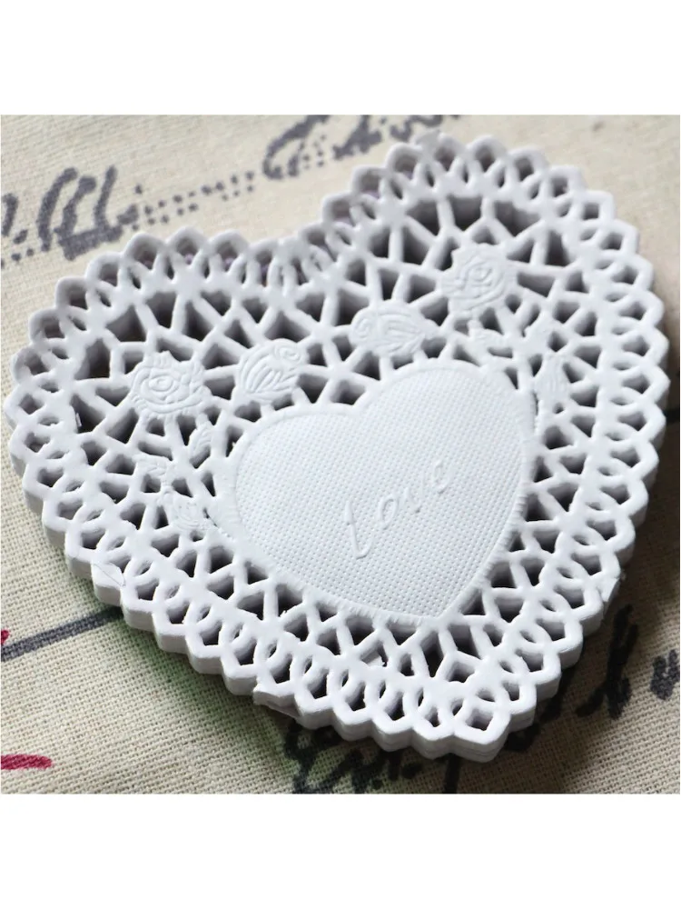 50 шт. 10 см кружево в форме сердца цветочные Бумажные Прокладки салфетки для