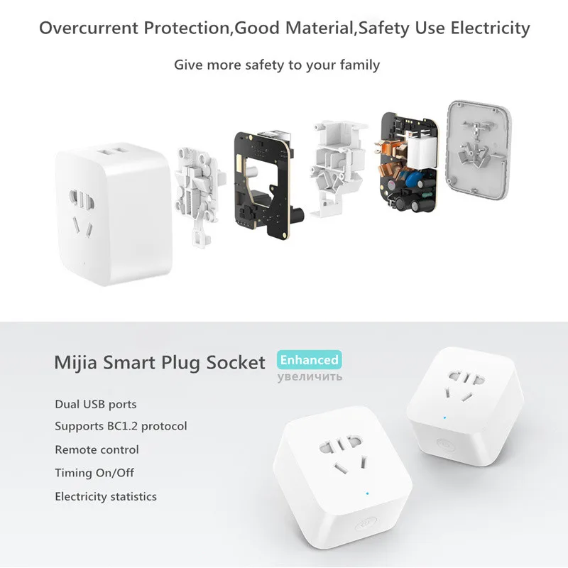 Умная розетка Xiaomi Mijia базовое Беспроводное зарядное устройство с двумя USB-портами