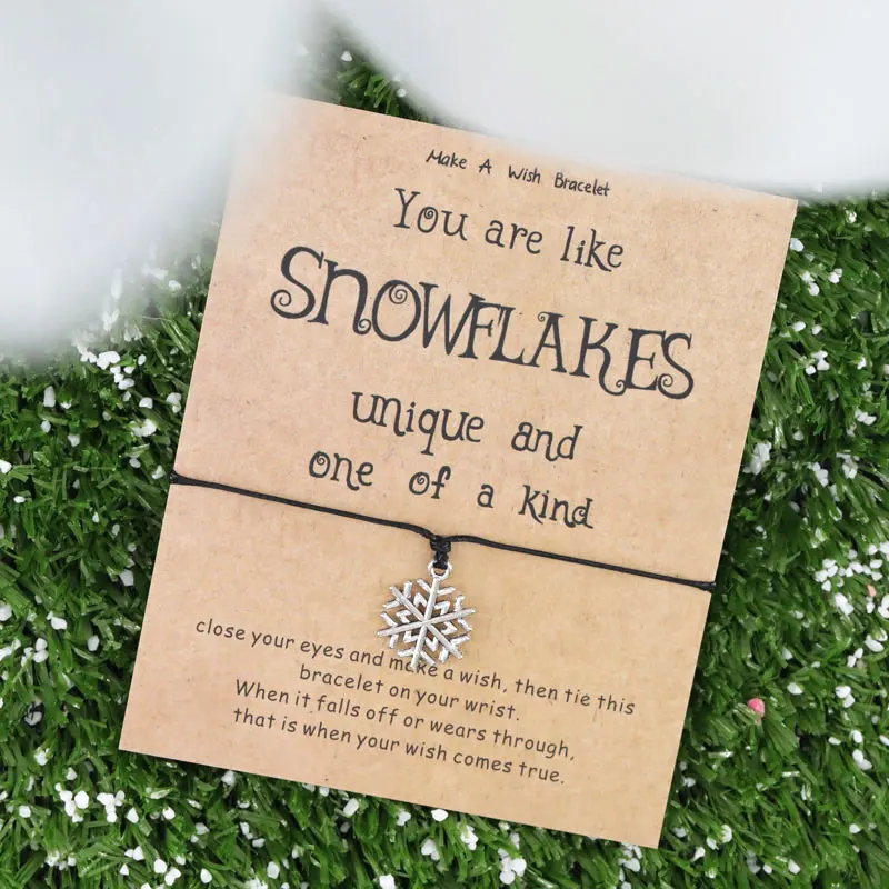 Новый Рождественский браслет со снежинками украшения подарок для женщин и