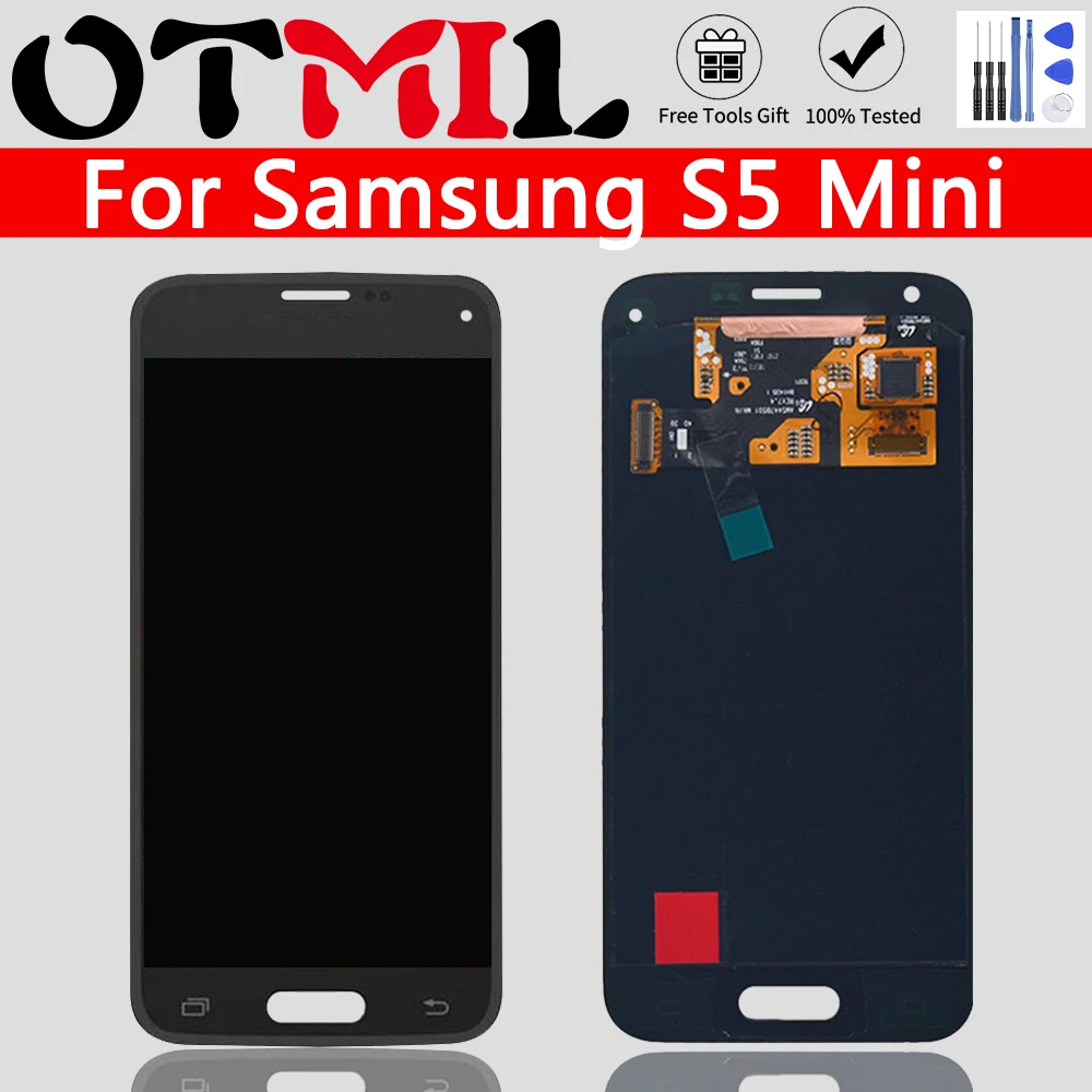 ЖК дисплей 4 5 дюймов OTMIL 100% Amoled для Samsung Galaxy S5 Mini с сенсорным экраном и дигитайзером