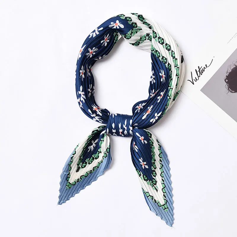 55*55cm Female Scarves Women Decorative Neck Silk Folded Geometric Small Square Scarf Spring |