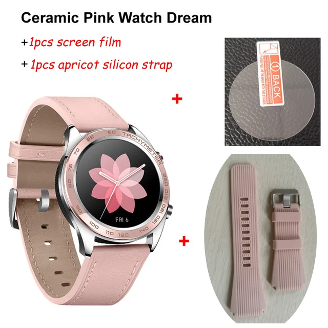Новинка! Huawei Honor Watch Dream, умные часы, спортивные, для сна, бега, велоспорта, плавания, горы, gps, 1,2 дюймов, AMOLED, цветной экран, 390*390, часы - Цвет: Ceram n apricot str