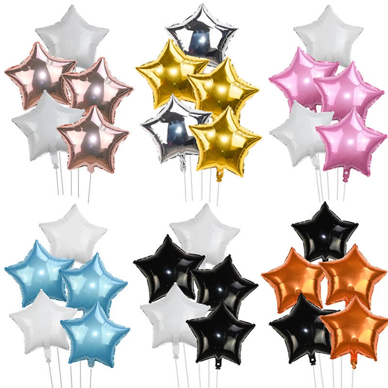 5 шт. золотой серебряный шар с фольгой в виде звезды украшение для детского душа