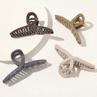 fashion cross transparent vintage hair clips hair claws crab women elegant large size geometric square hollow acrylic hairpins