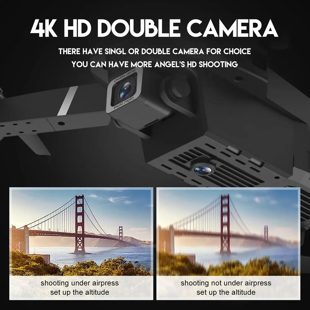LSRC RC Дрон E525 широкоугольный HD 4K двойная камера контроль скорости