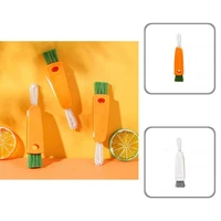 useful bottle cap cleaning brush food grade carrot shape cup lid cleaning brush for kitchen bottle cap cleaning brush
