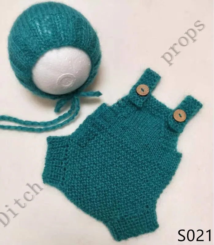 Реквизит для фотосъемки новорожденных штаны + шапки мохеровый тканый реквизит