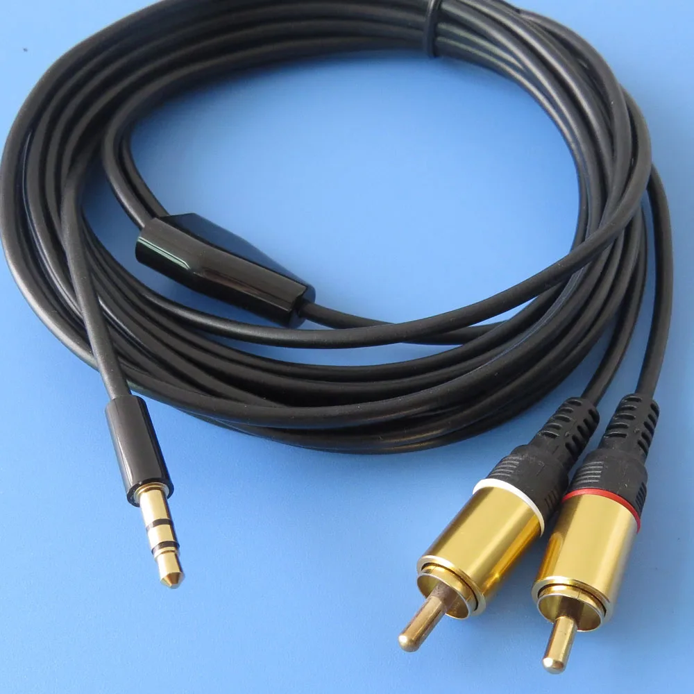 5 шт. 3 м 10FT мм штекер Джек на 2 RCA Мужской стерео аудио кабель|jack to rca|2 rca maleaudio cable |