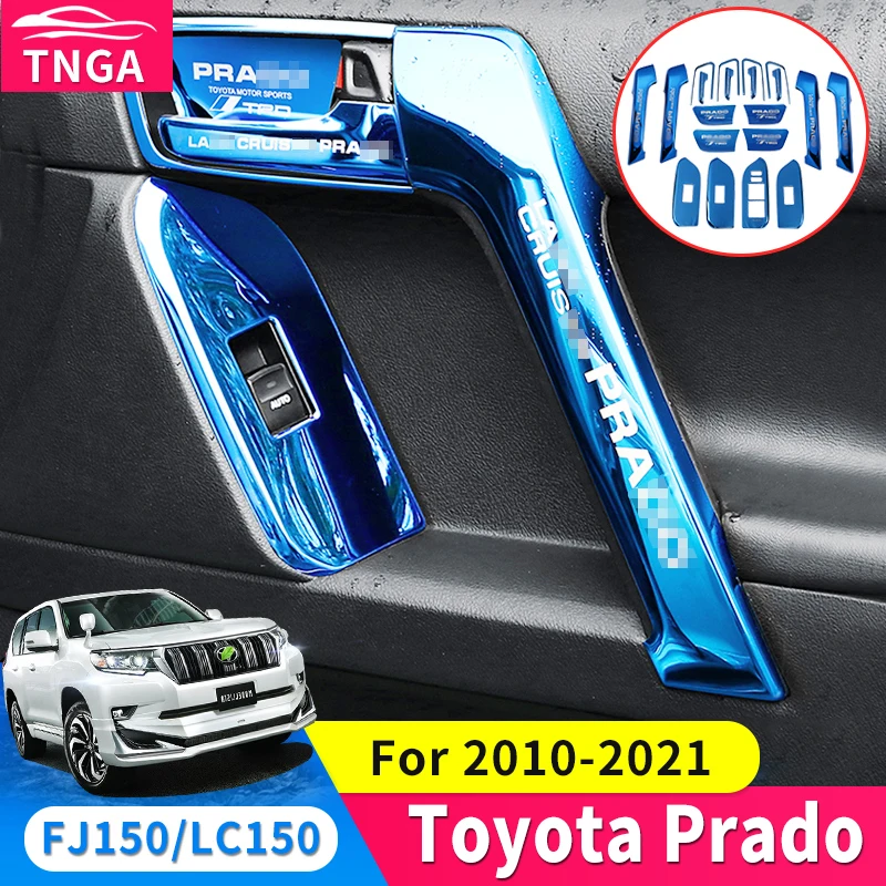 

Для 2010-2021 Toyota Land Cruiser Prado 150 Lc150 Fj150 аксессуары для интерьера из нержавеющей стали защитный чехол для дверной ручки Обновление отделки предотв...