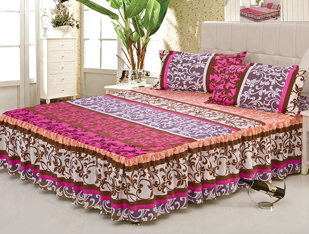 Home textiles Bedding Polyester Bed Skirt Mattress Cover Petticoat Twin Full Queen Skirts Dust Ruffle Bedspread 150*200cm | Дом и сад