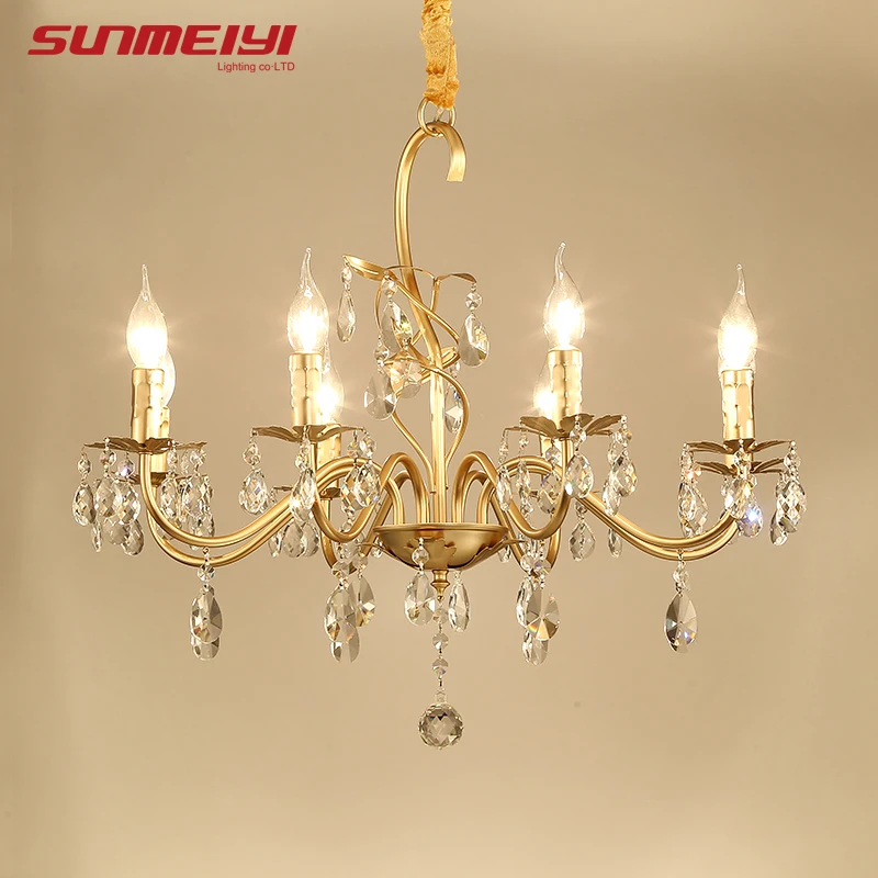 Роскошные хрустальные золотые люстры для учебы гостиной детской спальни