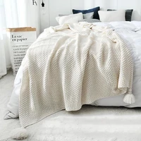 polyester fluffy plaid blanket knitted nordic decorative sofa blankets for bed childrens shawl throw blanket bedspreads