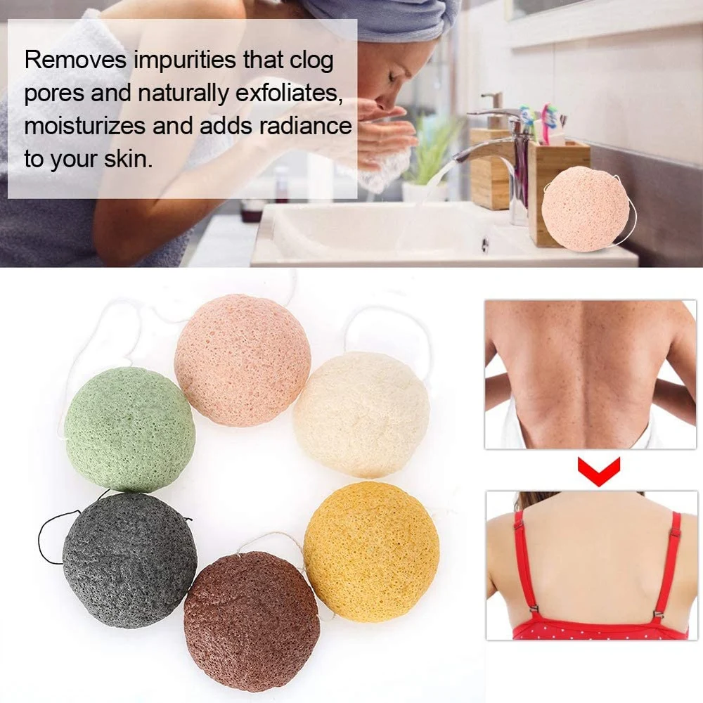 

Konjac Sponge Face Cleaning Puff 100% Pure Naturally Wet/Dry Skin Massage Tools Effective Deep Pore Exfoliating Remover Makeup