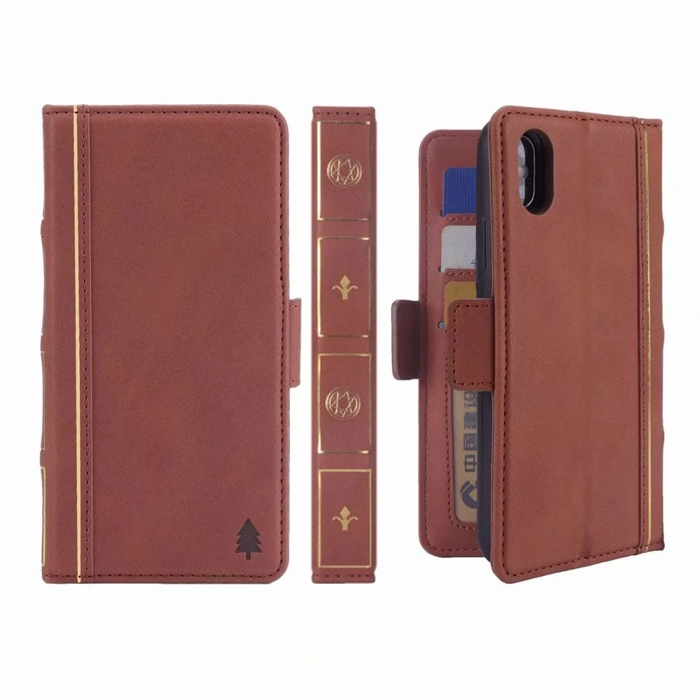 Магнитный чехол для телефона с надписью «Holy Bible book» для iPhone Xs Max, XR, X, 8, 7 Plus, 6s, 6 Plus, чехол-книжка в стиле ретро из искусственной кожи - Цвет: Brown