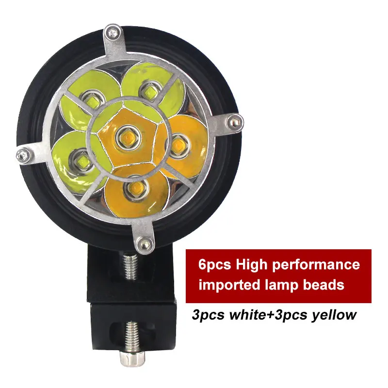 

2PCS Motorcycle LED External High Beam Spot Lights White/yellow/Warm White Head Lamp for Honda Yamaha Cruiser Scooter ATV Marine