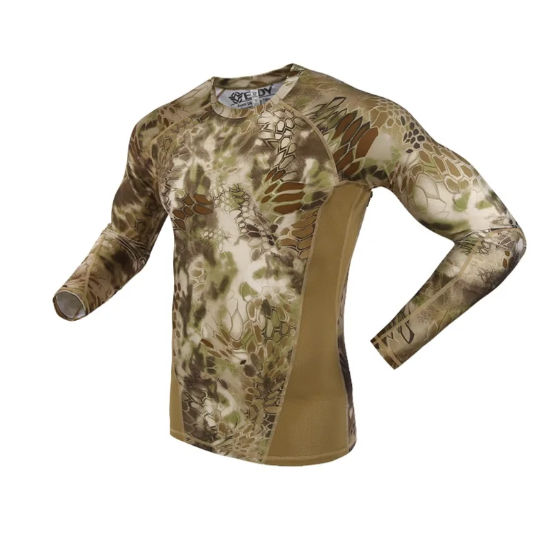 Outdoor Tactical Camouflage Quick-drying Long-sleeved Stretch Fitness Slim Top Breathable Wear-resistant Long-sleeved T-shirt
