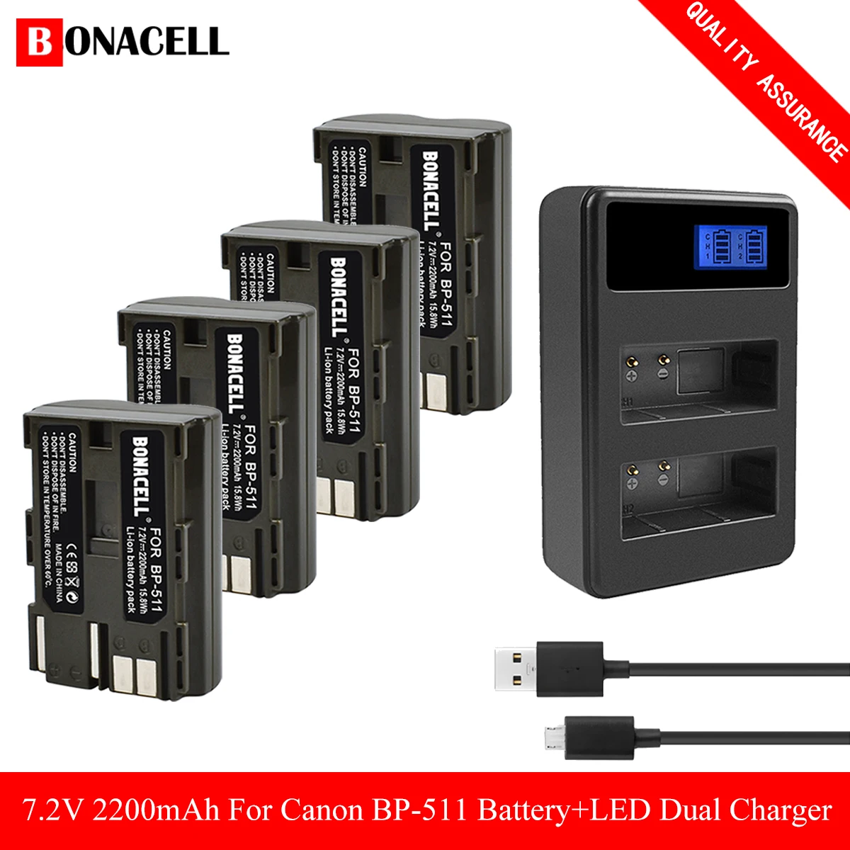 Bonacell BP 511A 511 BP511A батарея Bateria + LCD USB зарядное устройство для Canon G6 G5 G3 G2 G1 EOS 300D 50D 40D 30D