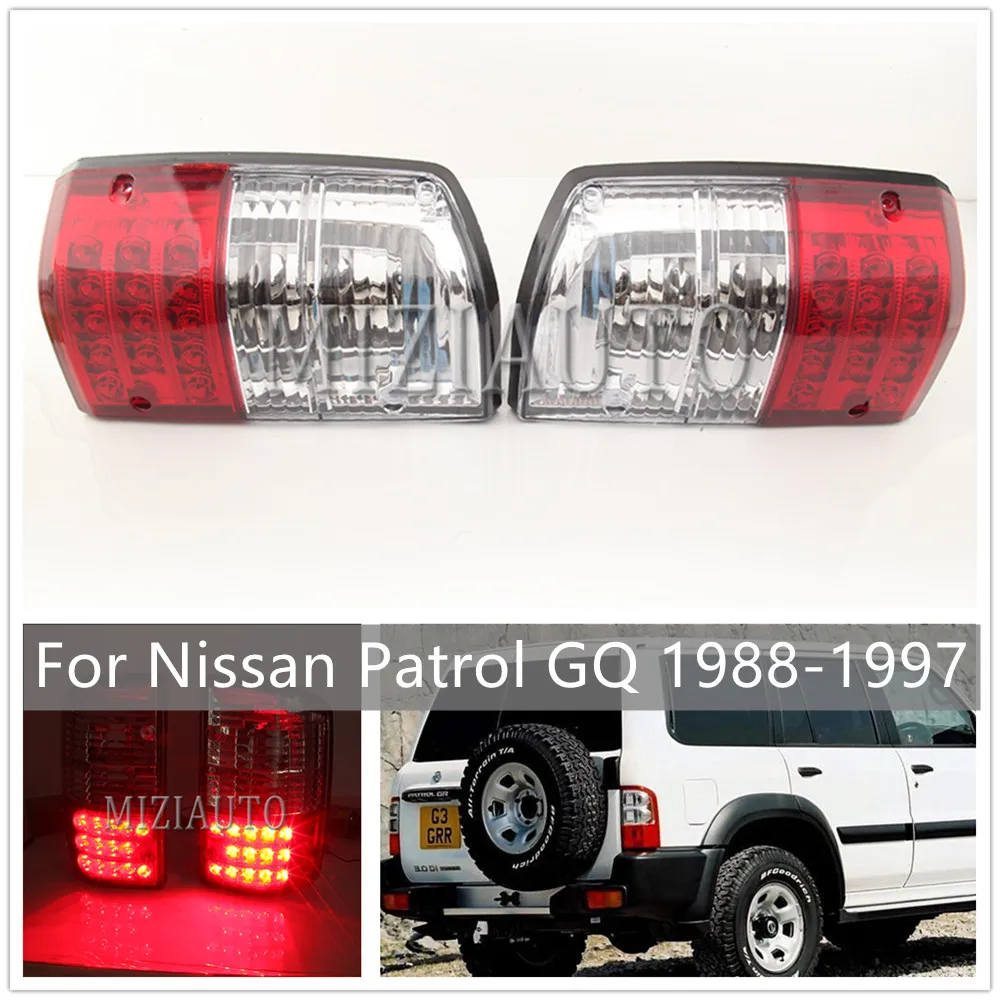 

Задние фары красного и белого цвета для Nissan патруль GQ 1988-1997, задние стоп-светильник лы, автомобильные аксессуары, задние противотуманные фар...