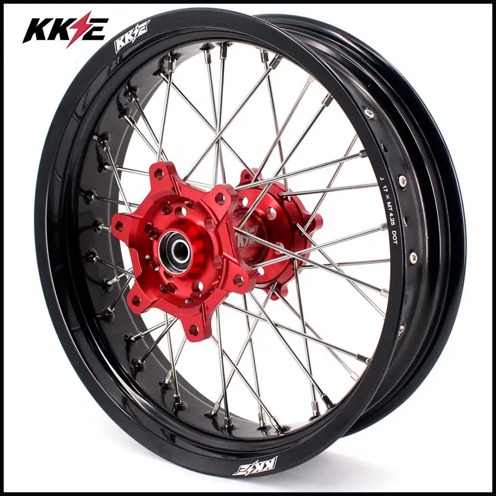 KKE 3 5/5 0*17 &quotсупермото спицевые колеса диски комплект для HONDA CRF250L 2012 2019 Красный