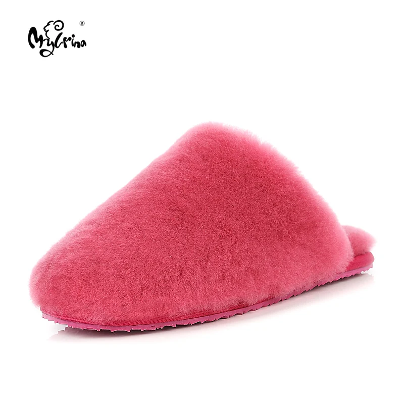 Высококачественные тапочки из натуральной овечьей кожи Модные зимние женские