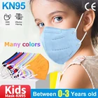 Одноразовая черная маска KN95 ffp2 Ninos, детская Пылезащитная дышащая маска, детская маска