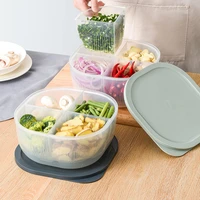 practical fresh keeping box storage box for ginger garlic crisper green onion vegetables divided container drain sealed box