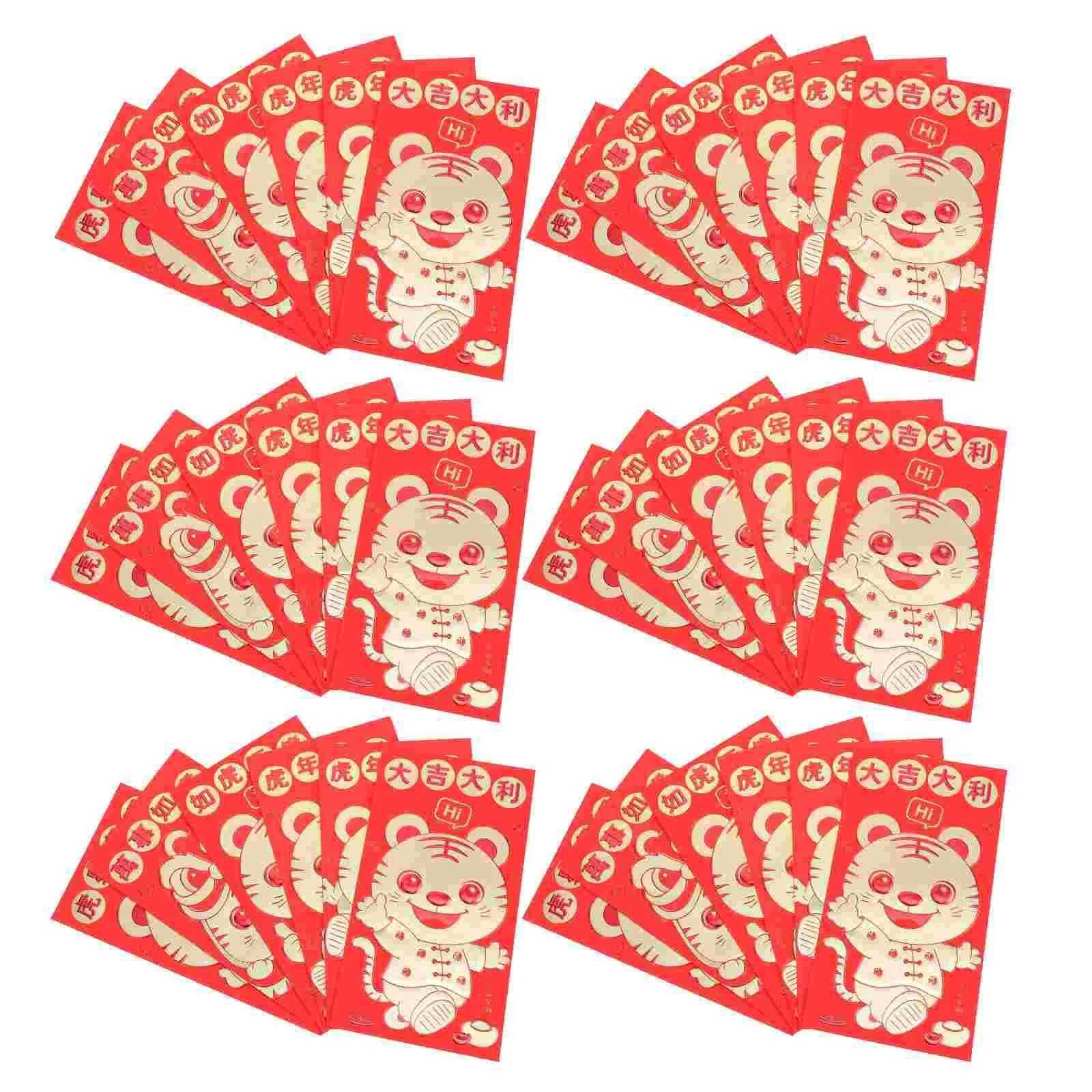 

36Pcs New Year 2022 Red Envelopes Party Red Envelopes Money Pockets Mixed Style