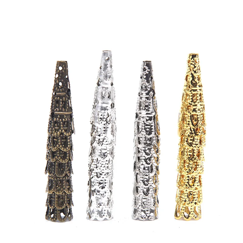 

100pcs Bugle Cone Bead Caps Hollow Out Flower Bead End Caps DIY Jewelry Making