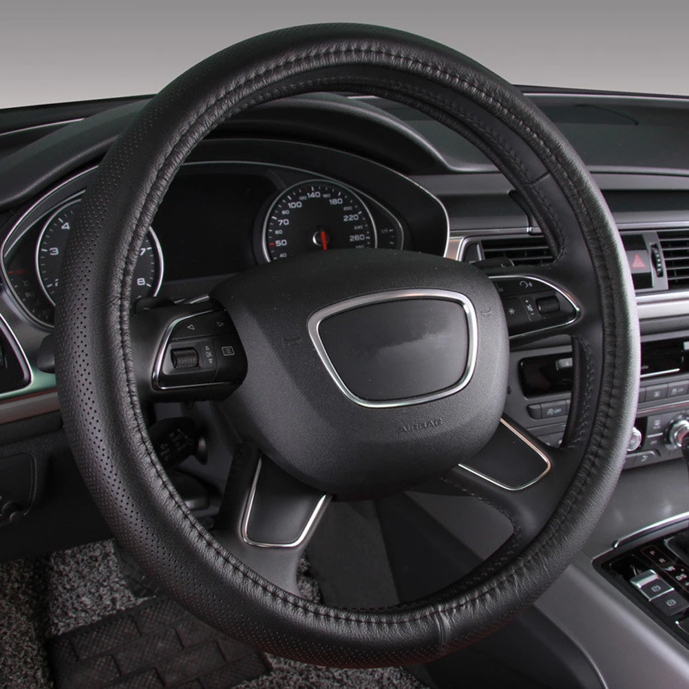 38 см четыре сезона стильный верхний слой натуральная кожа чехол рулевого колеса