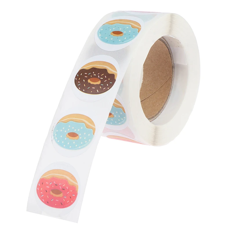 

500pcs/roll Donuts Thank You Sticker For Seal Labels Gift Packaging Stationery
