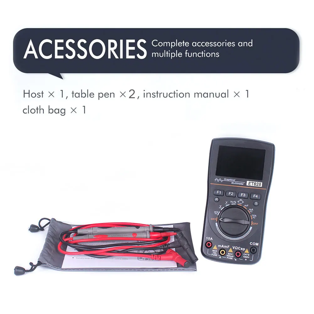 

2 In 1 2.4inch Oscilloscope Multimeter Color Screen Intelligent Electronic Test Portable With Backlit Professional Graphical HD