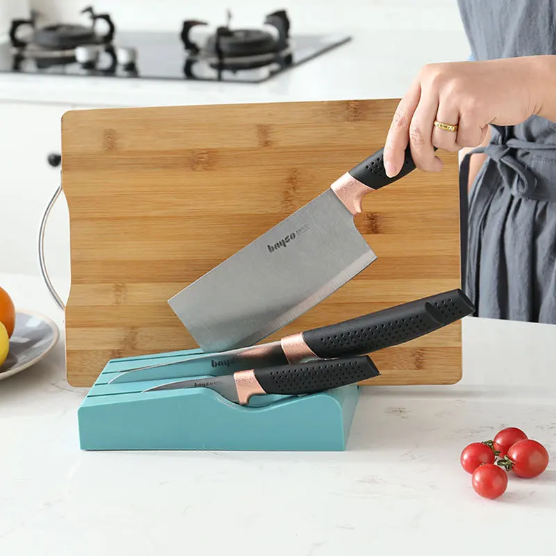 Kitchen Knife Holder Multifunctiona Knife Stand Cutting Board Rack Cooking Utensils Organizer Knives Safe Storage Stand Tool