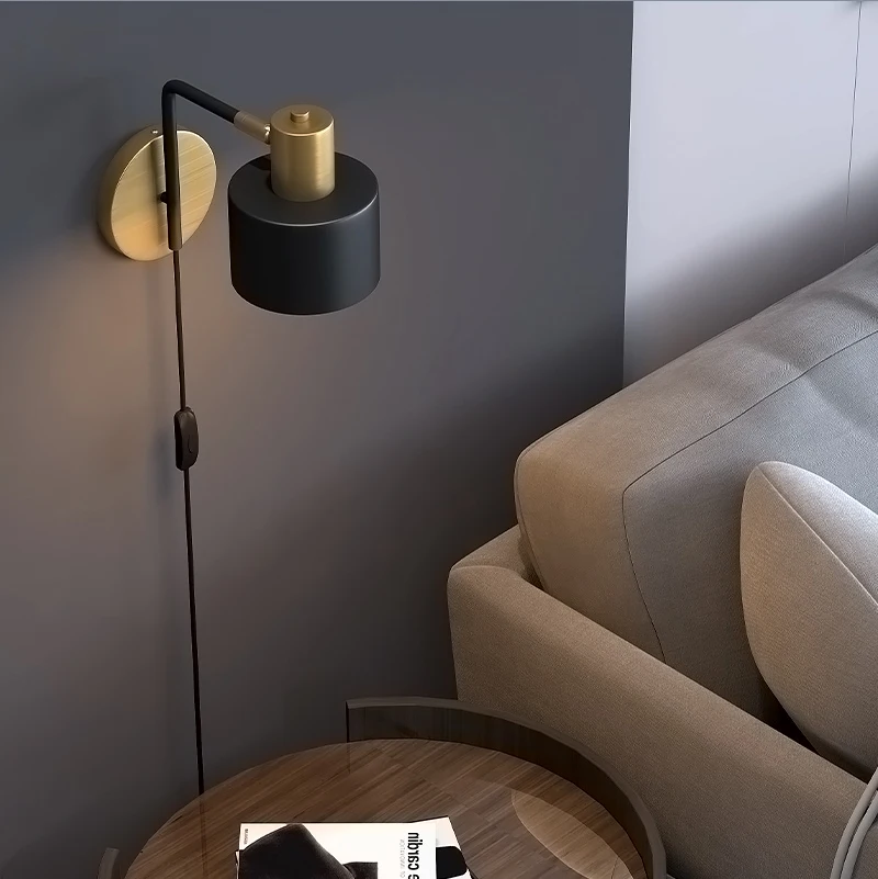 Европейская классическая черная и Золотая железная художественная стена лампы