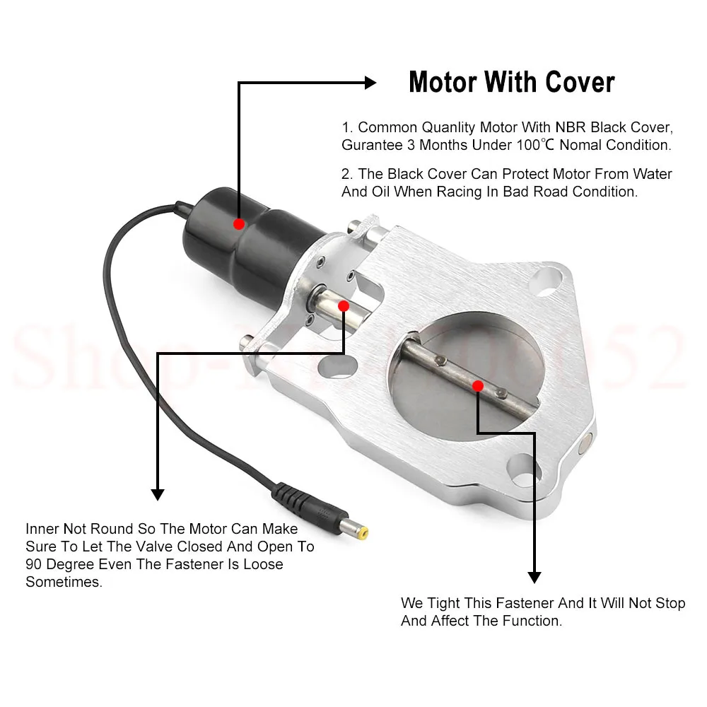 2 & 2.25& 2.5 &ampInch Electric Exhaust Catback Downpipe Cutout E-Cut Out Valve Motor Kit | Mufflers