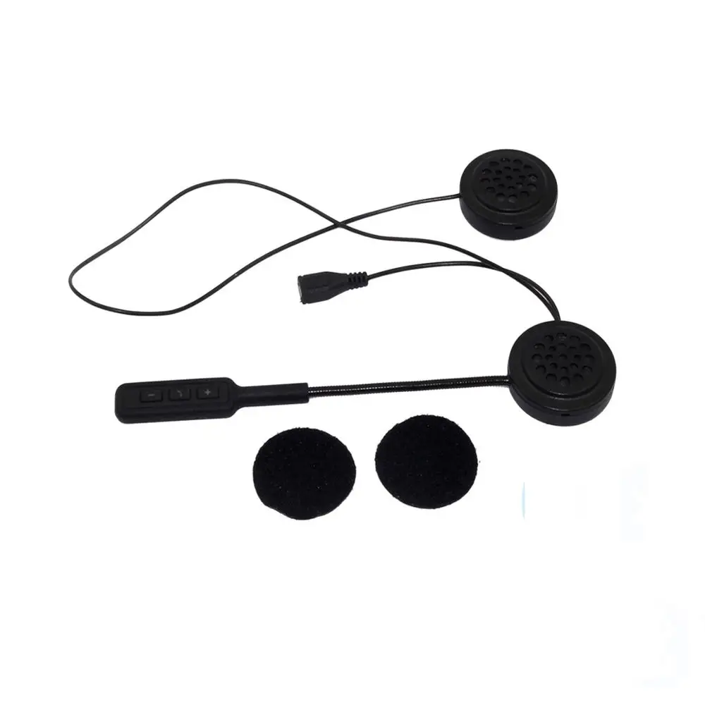 Черный Мото шлем Bluetooth 5,0 Гарнитура Анти-помехи для мотоциклетного шлема езда домофон мото Hands Free наушники MP3 колонки - Цвет: Черный