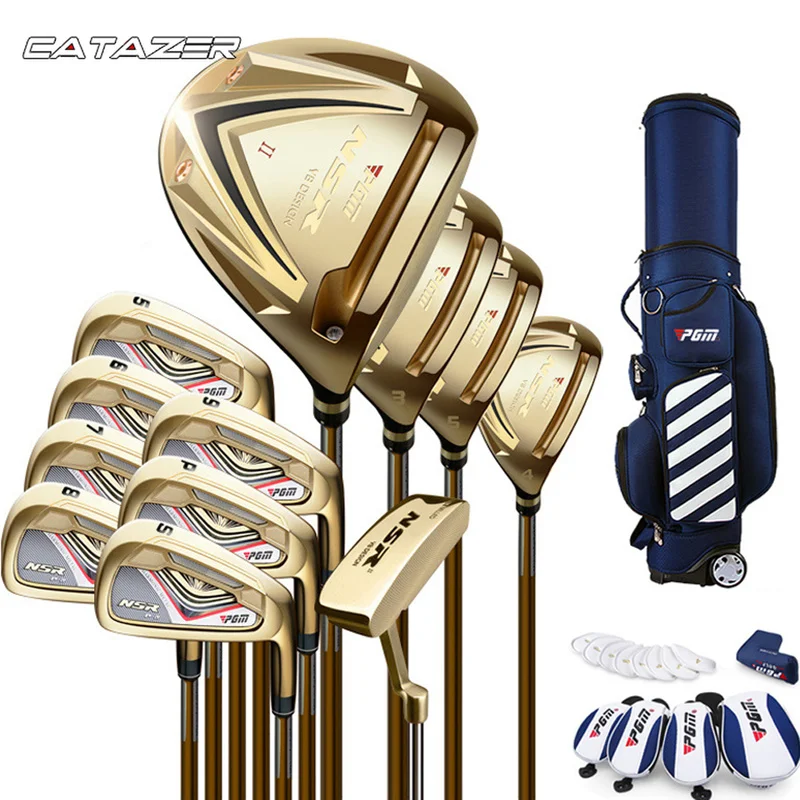 preço Top Profissional Conjunto Completo De Clubes De Golfe Para Homens Putter Saco Headcover Eixos Ferro Barra Carbono ângulo Ajustável Haste Mutável