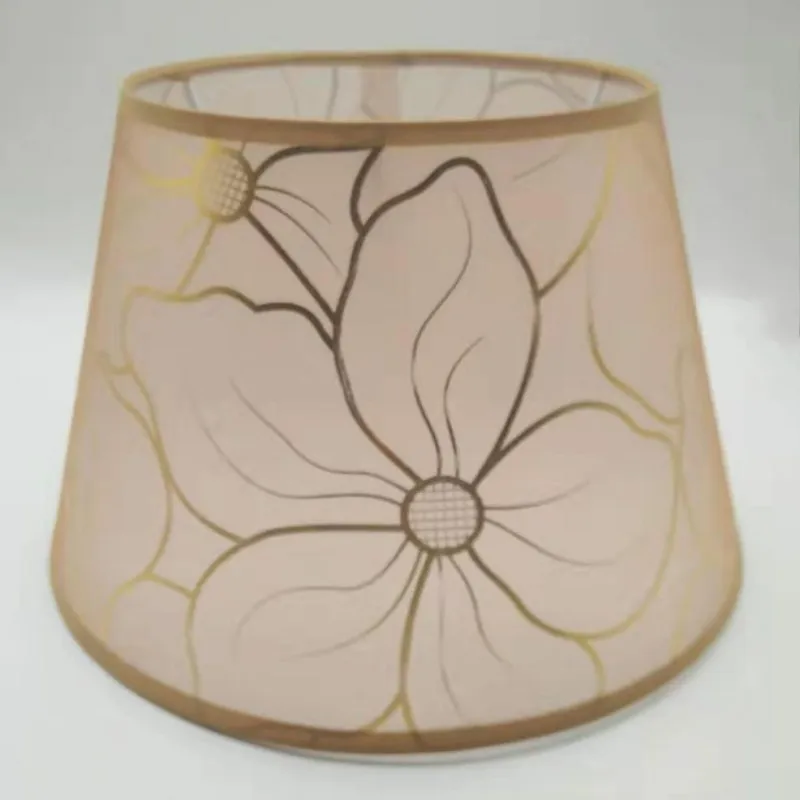 E27 DIA 35cm lamp shades for table lamps golden PVC printing lampshade round lamp shade modern lamp cover for table lamp