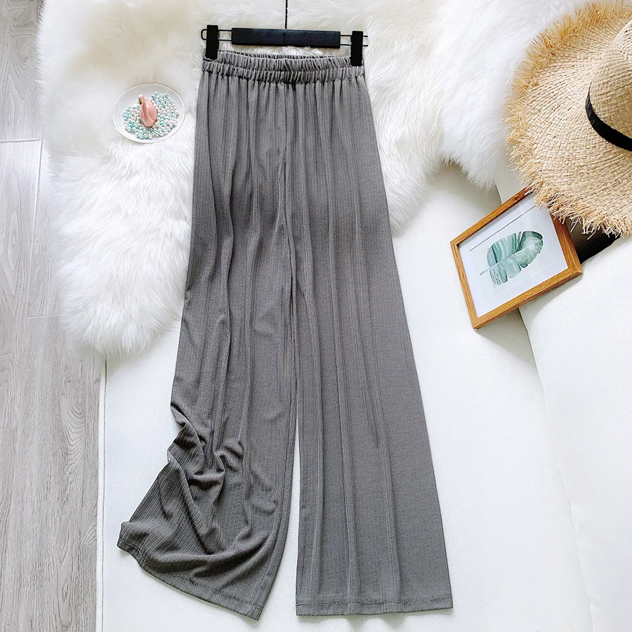 широкие штаны шелк брюки женские 2020 Весна и лето Ледяной драпировка трикотажные