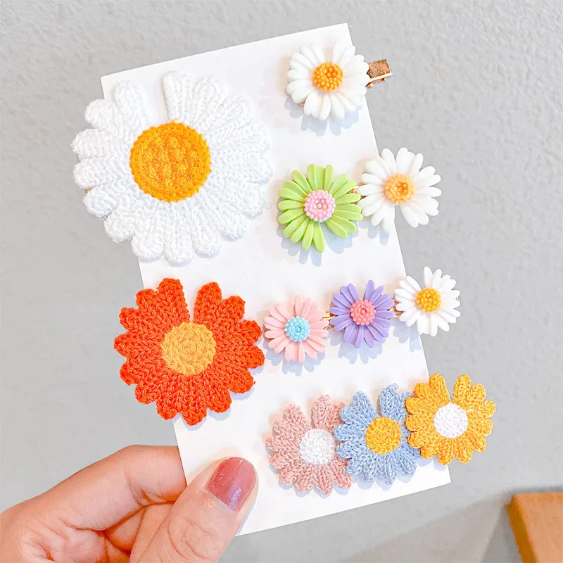 

6PCS/Set New Girls Cute Knitting Flower Hair Clips Kids Sweet Floral Hairpins Girls Lovely Sweet Barrettes Hairpins