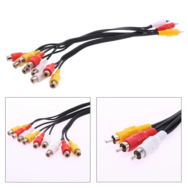 3RCA штекер до 9 RCA гнездовой разъем сплиттер o TV DVD видео кабель адаптера AV шнур для