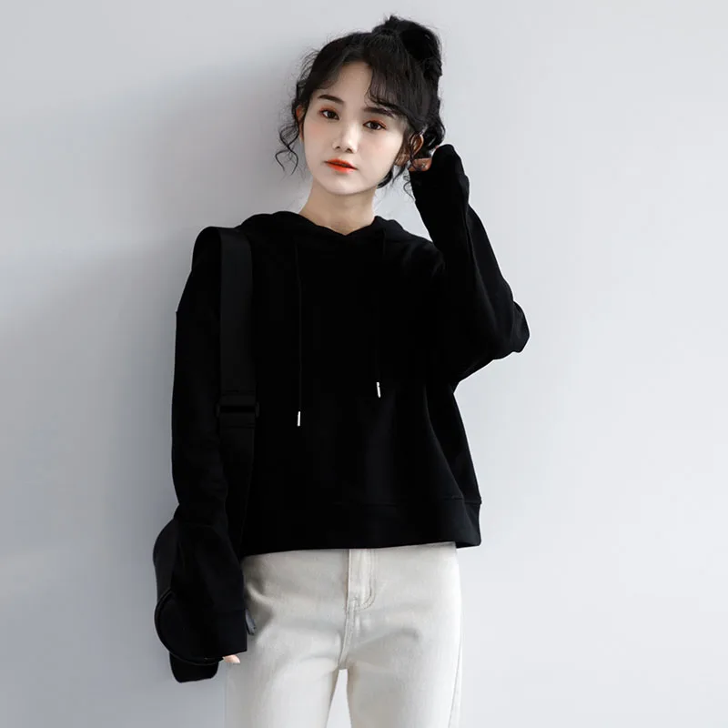 

2021 Women's Hoodies Sweatshirts Cotton Loose Women Hoodie Sweatshirt Long-Sleeve Pullover Woman Hoody Sweatshirts