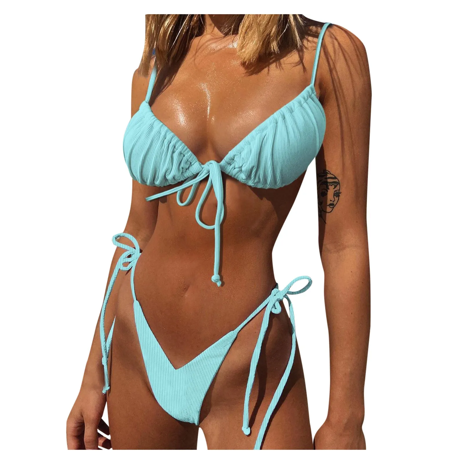 

Bikini 2021 Women Swimwear Beachwear Female Push Up Bikini Print Set Swimsuit Stitching Color Filled Bra Swimwear Bathing Suit