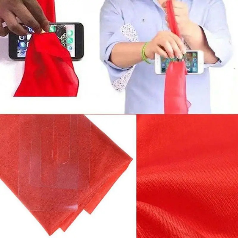 

1Pc Tricks Silk Scarf Close-up Props Red Mobile Display Silk Through Gift Phone Props the Scarf V2B7