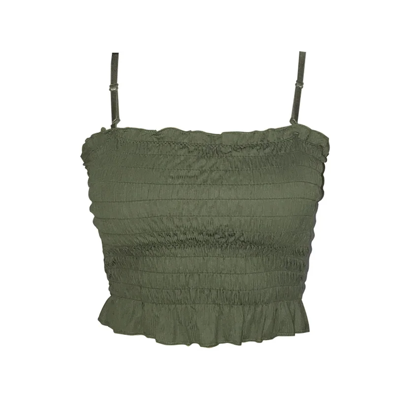 

Eversea Summer New Adjustable Strap Camisole Vest Women Sexy Fit Crop Female Bottoming Midriff-Baring Tank